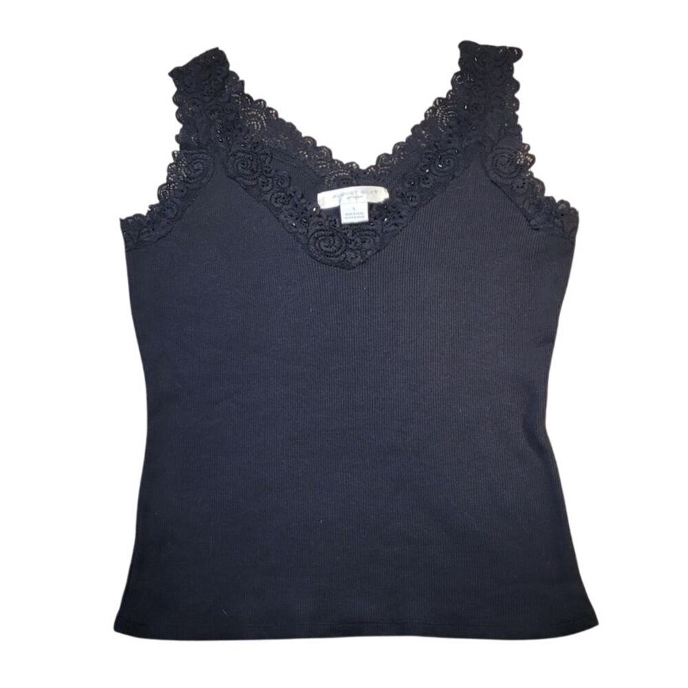 August Silk Lace Beaded Tank S Y2K Fairy Grunge Minimal Goth Cami